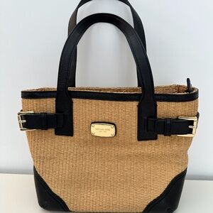 KORS Michael Kors Tan and Black Shoulder Bag